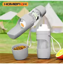 Portable Dog Cat Water Bottle with Storage Food